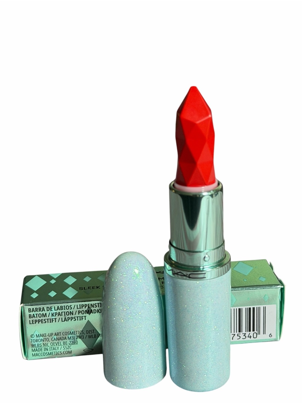 MAC Holiday Lipstick in UNEXPECTED RED -Gemstone Lipstick - Vibrant Red BNIB - Picture 9 of 16